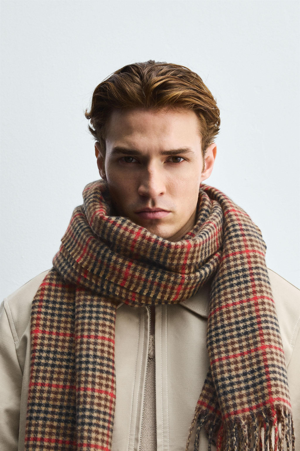 VISCOSE BLEND CHECK SCARF