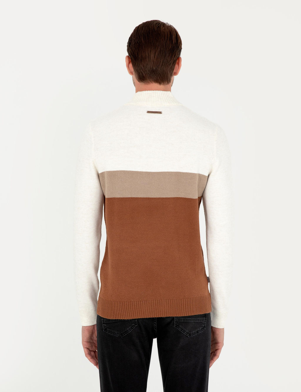 Vizon Slim Fit Fermuarl_ Dik Yaka Triko Kazak - Pierre cardin фото 5