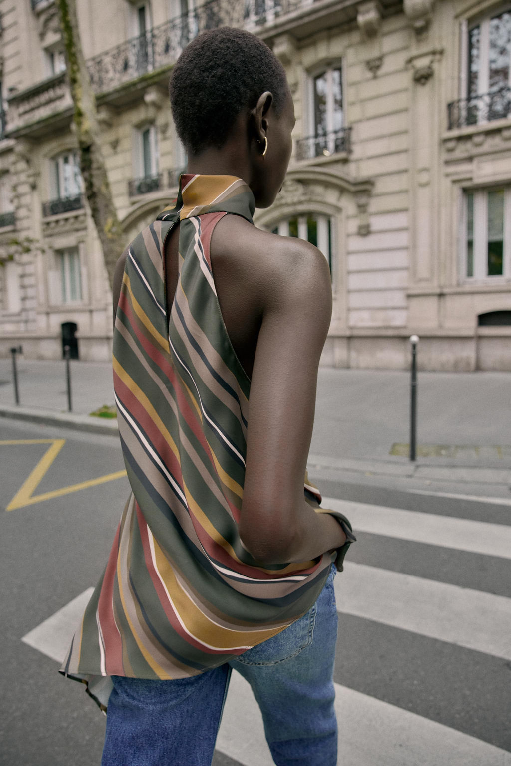 ASYMMETRIC STRIPED TOP - Zara фото 4