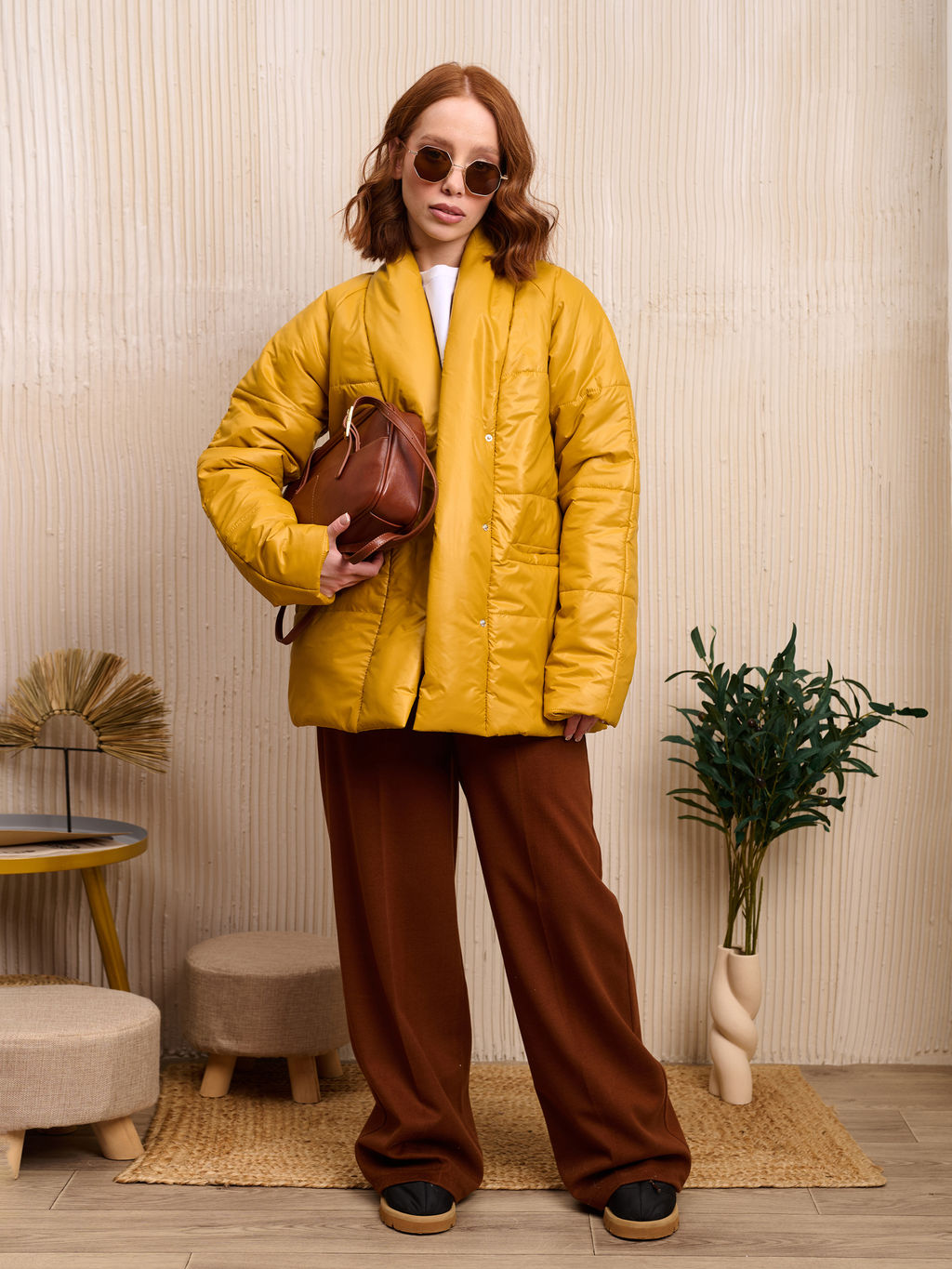 Куртка женская "Кимоно" горчица