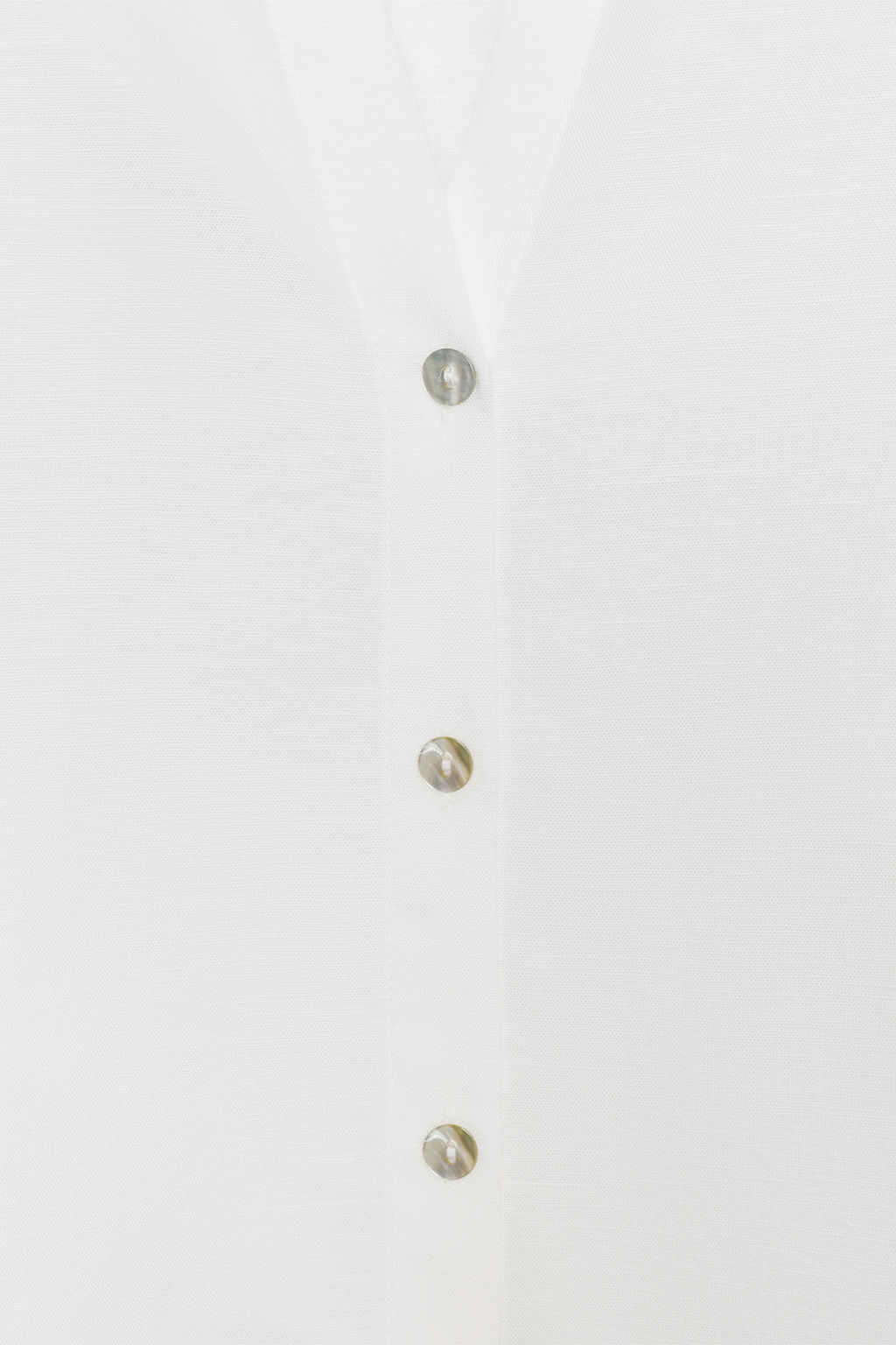 CAMISA MANGA ABULLONADA CON LINO / Blanco - Zara фото 8
