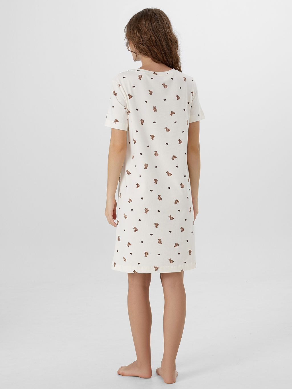 Сорочка ночная женская кремовая с мишками - Mark formelle фото 2