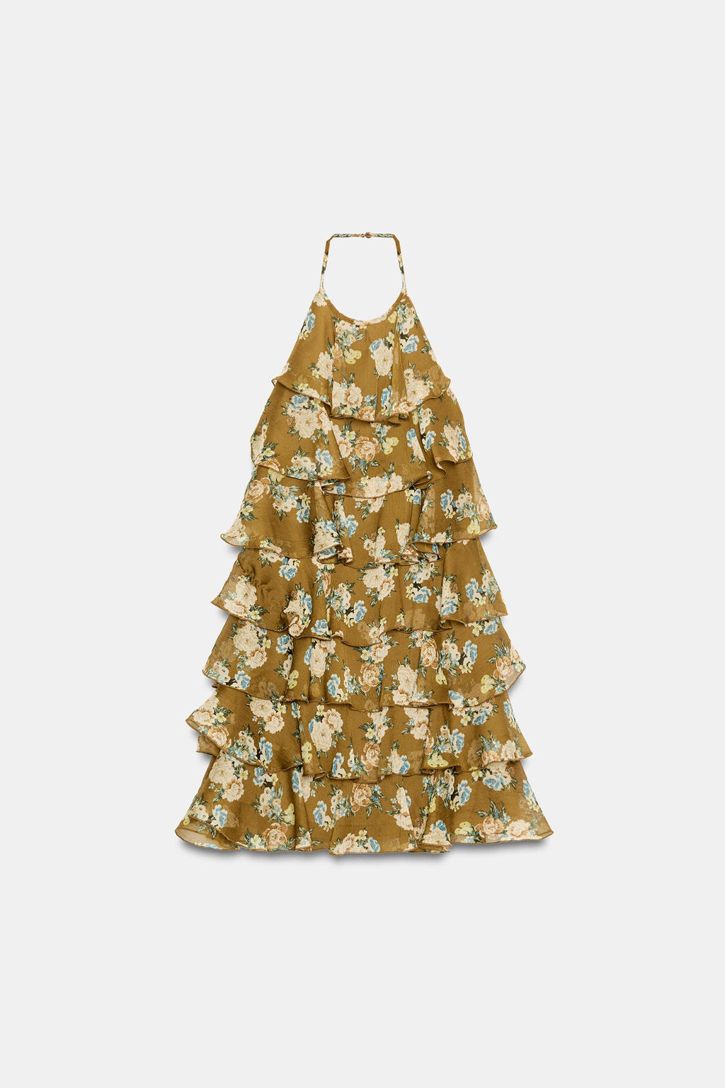 VESTIDO VOLANTES FLORES / crudo/kaki - Zara фото 4