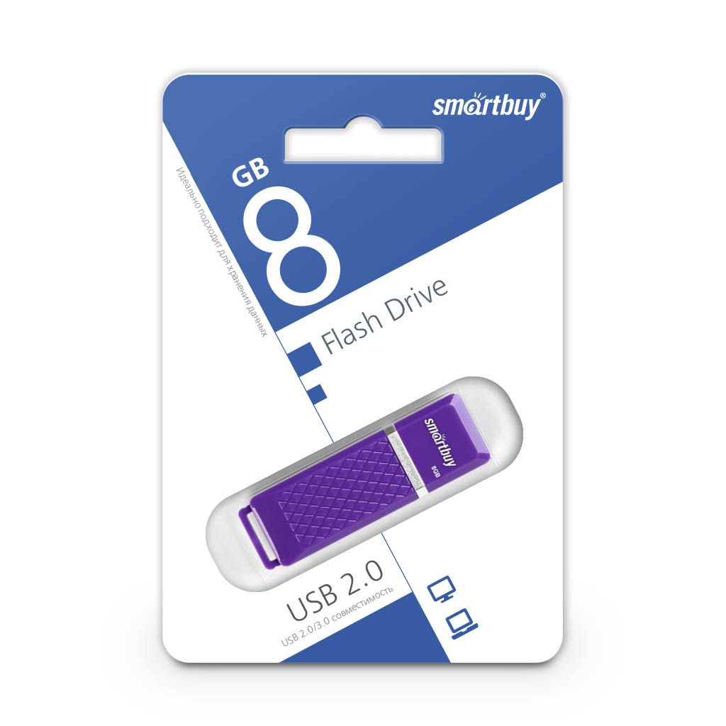 Флеш-накопитель 8Гб "Smartbuy Quartz" Violet (SB8GBQZ-V)