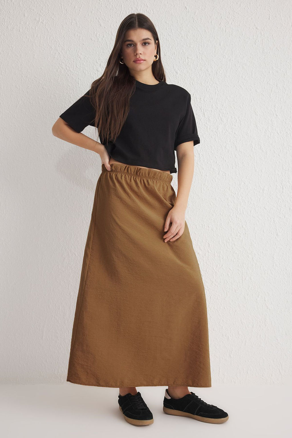 TRENDYOLMILLA Ac?k Kahverengi Modal Midi Boy Klos Dokuma Etek TWOSS25ET00054 фото 5