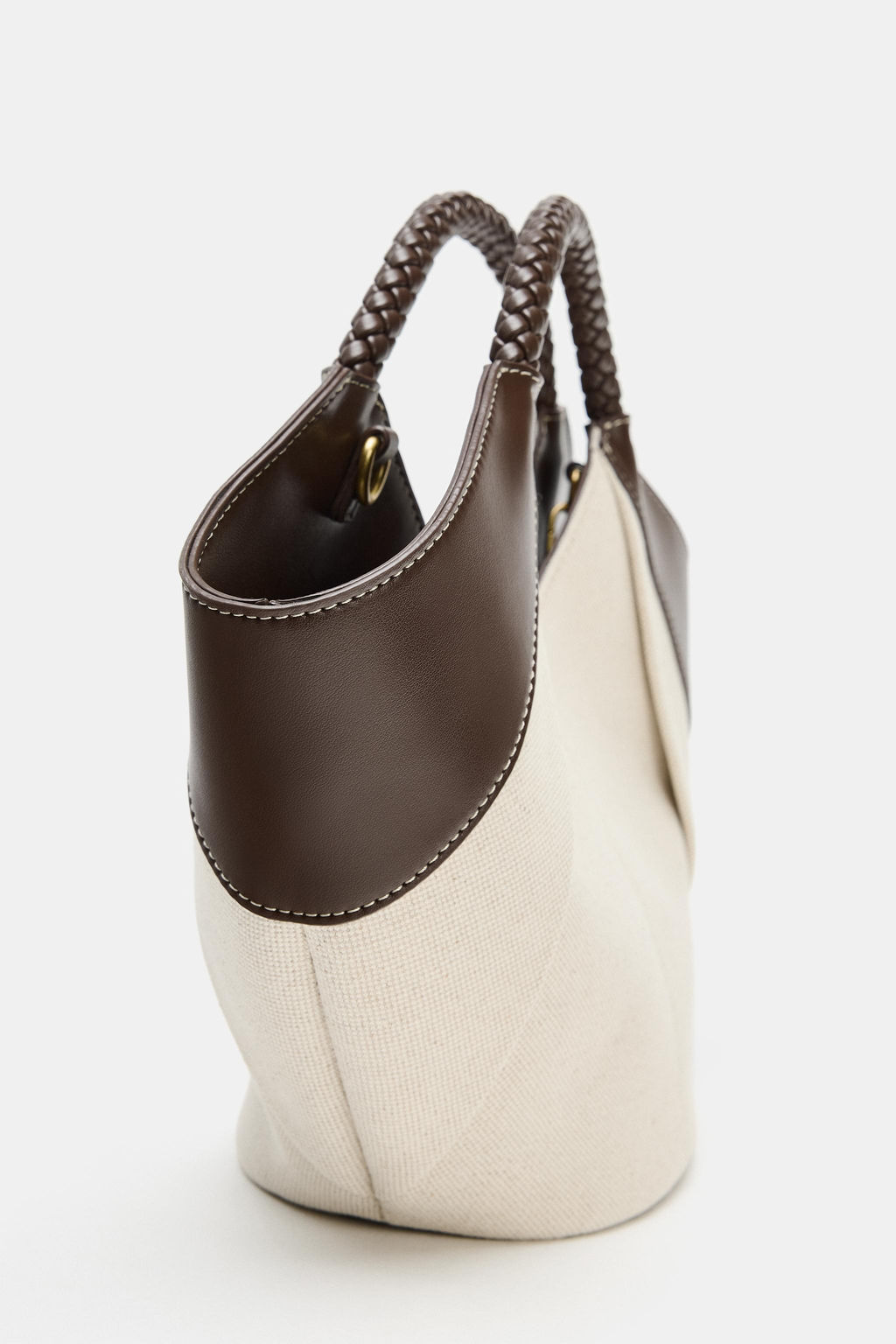 BOLSO MINI SHOPPER CANVAS / Beige claro - Zara фото 5