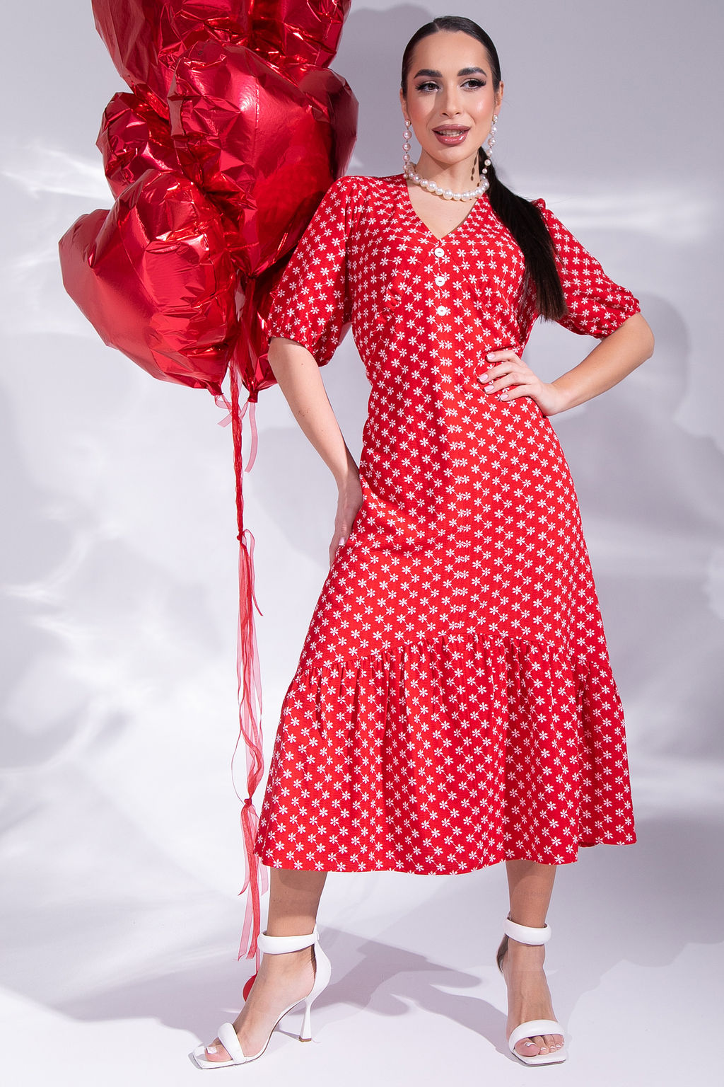 Платье Сюжет о любви (красный) - Эльза фото 4