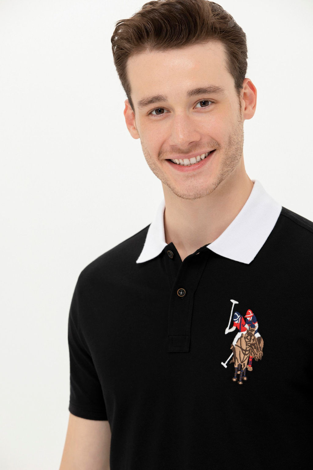 U. S. Polo Assn Мужская черная базовая футболка с воротником-поло - U.s. polo assn фото 17