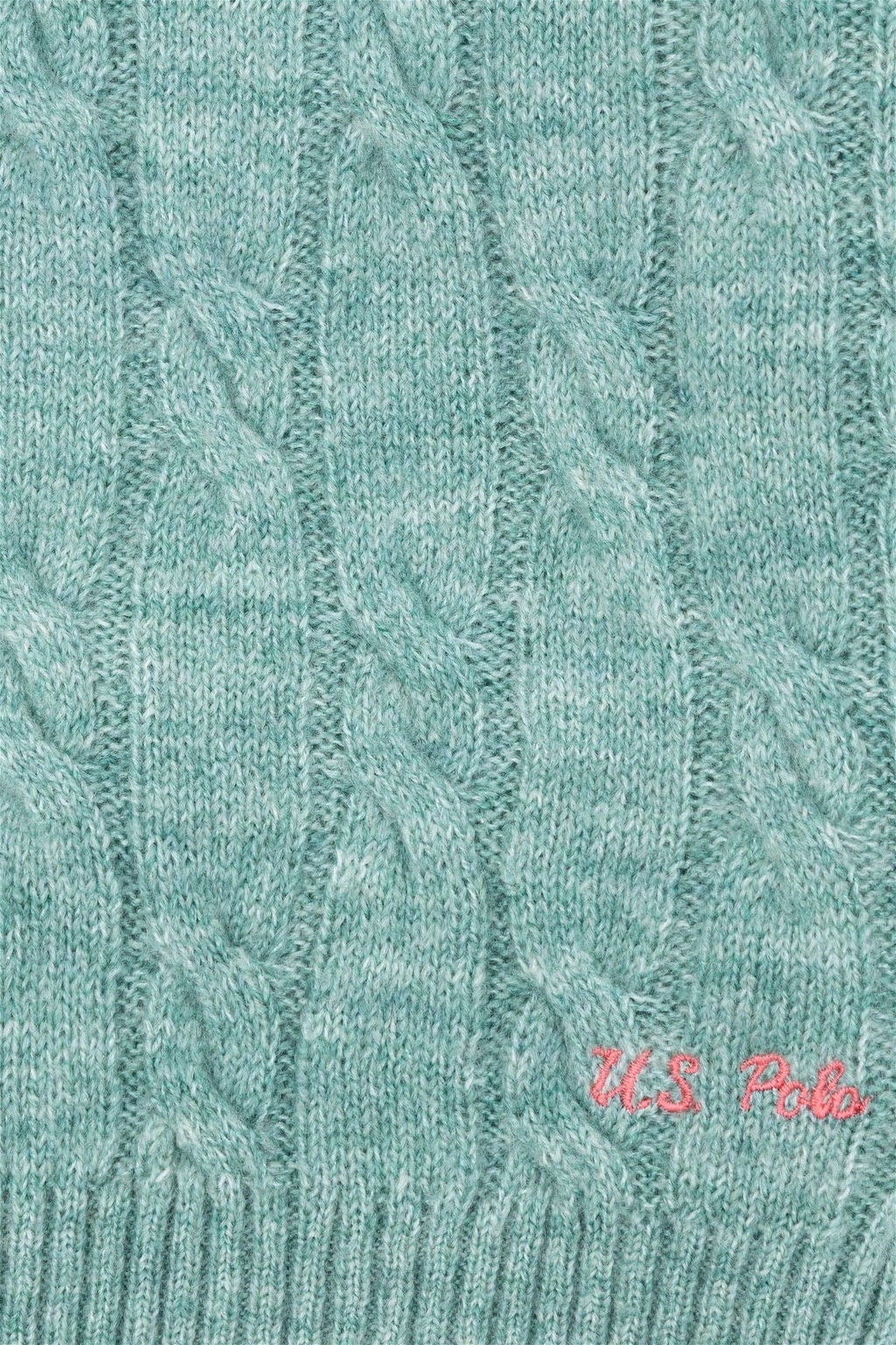 Мятный меланжевый свитер для девочки - U.s. polo assn фото 3