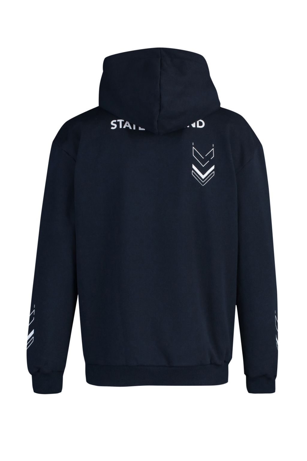 Lacivert Oversize/Genis Kesim Yaz? Bask?l? Ici Polar/S?cak Tutan Sweatshirt TMNAW23SW00024