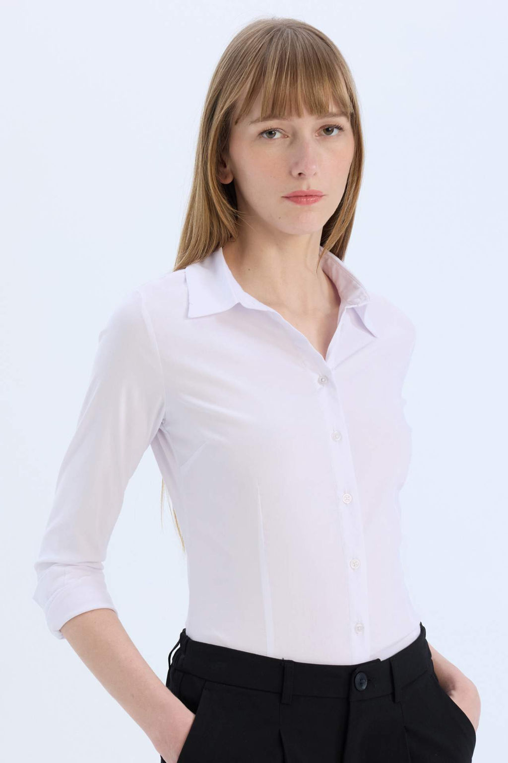 Regular Fit Basic Duz Bengalin Uzun Kollu Gomlek - Defacto фото 7