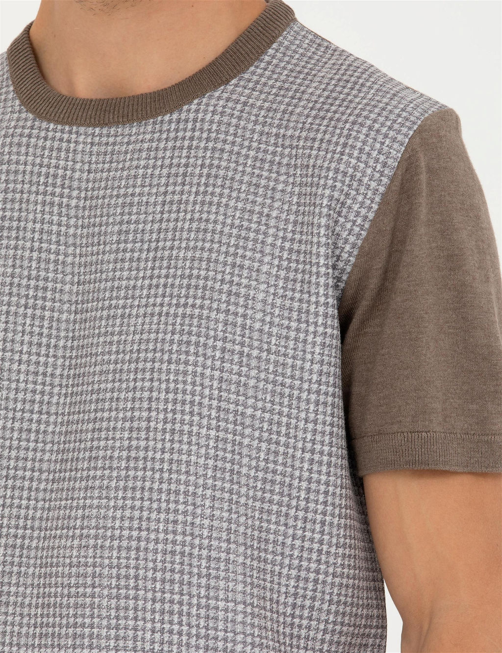 Vizon Melanj Slim Fit Bisiklet Yaka Triko Ti__rt - Pierre cardin фото 7