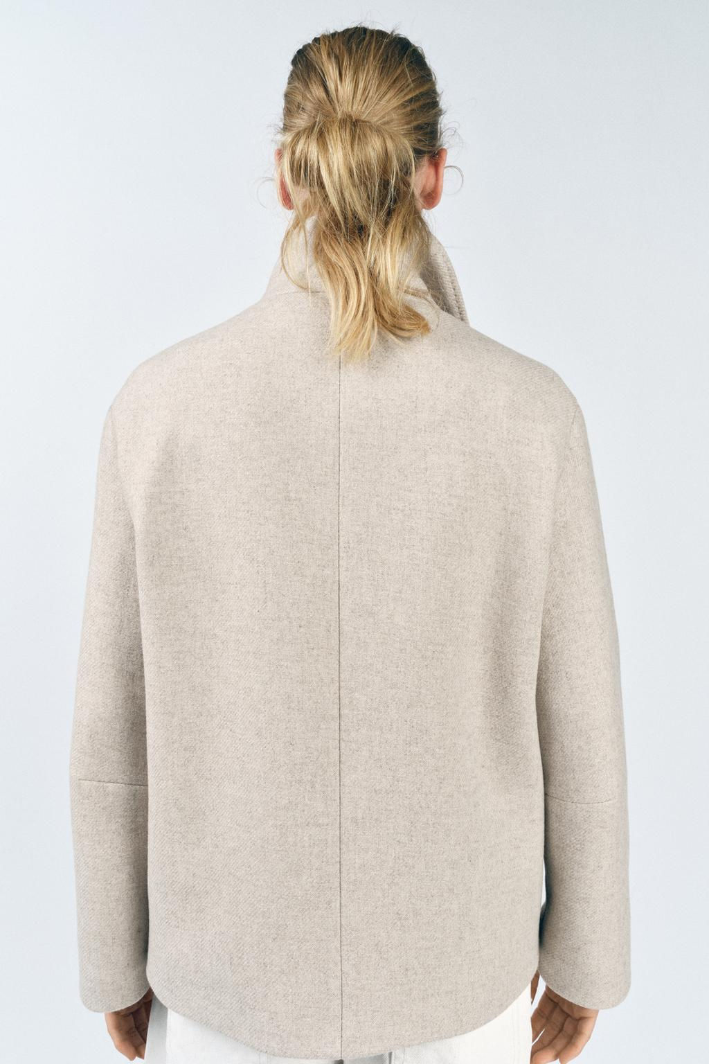 ZW COLLECTION SHORT WOOL BLEND COAT - Zara фото 5