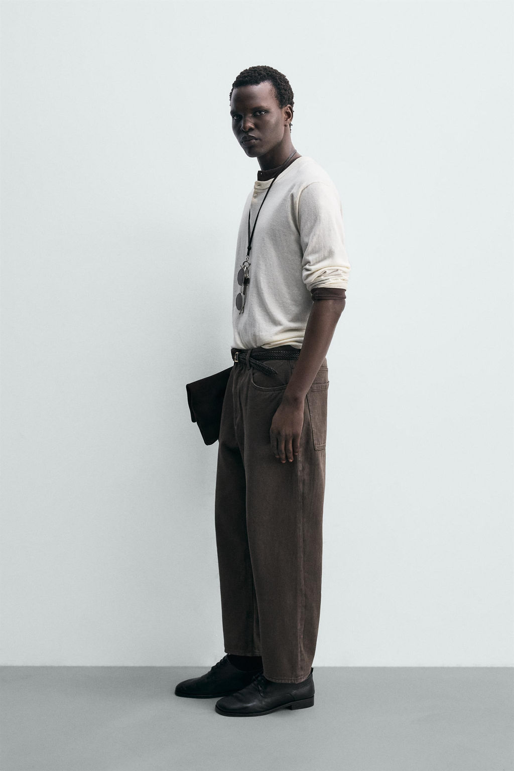 TAPERED WIDE-LEG JEANS - Zara фото 4