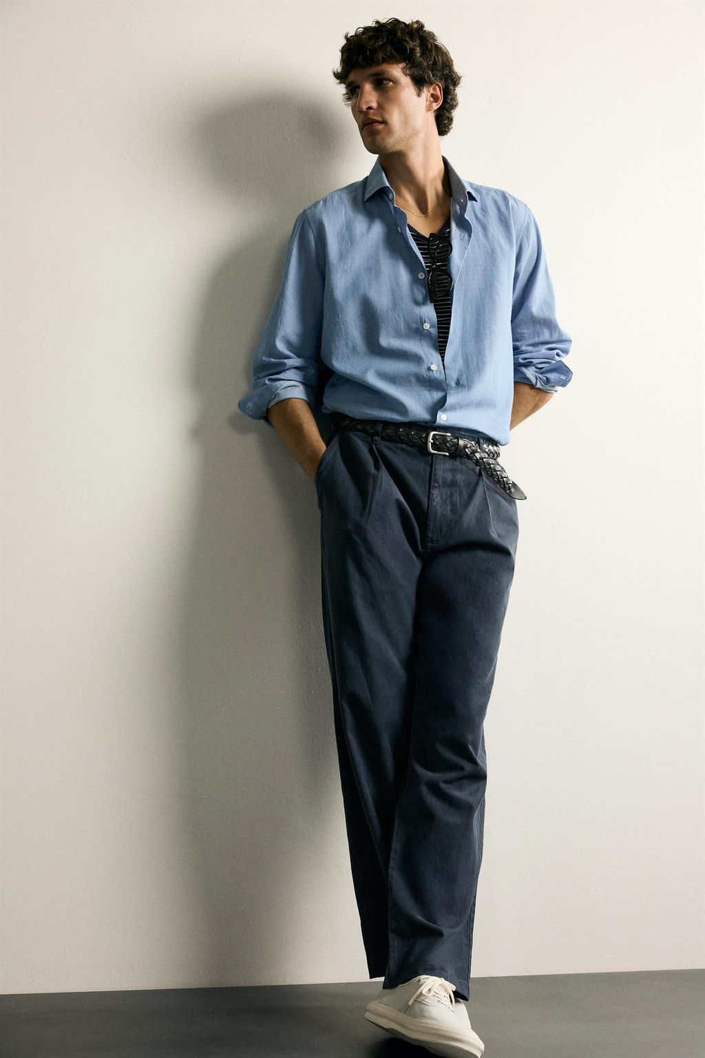 CAMISA REGULAR FIT VOILE / Celeste - Zara фото 6