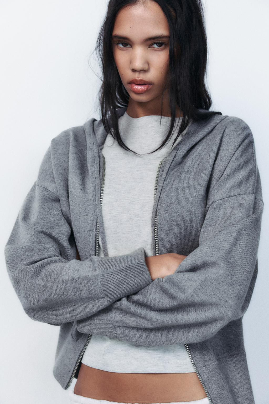 KNIT CARDIGAN WITH HOOD - Zara фото 2