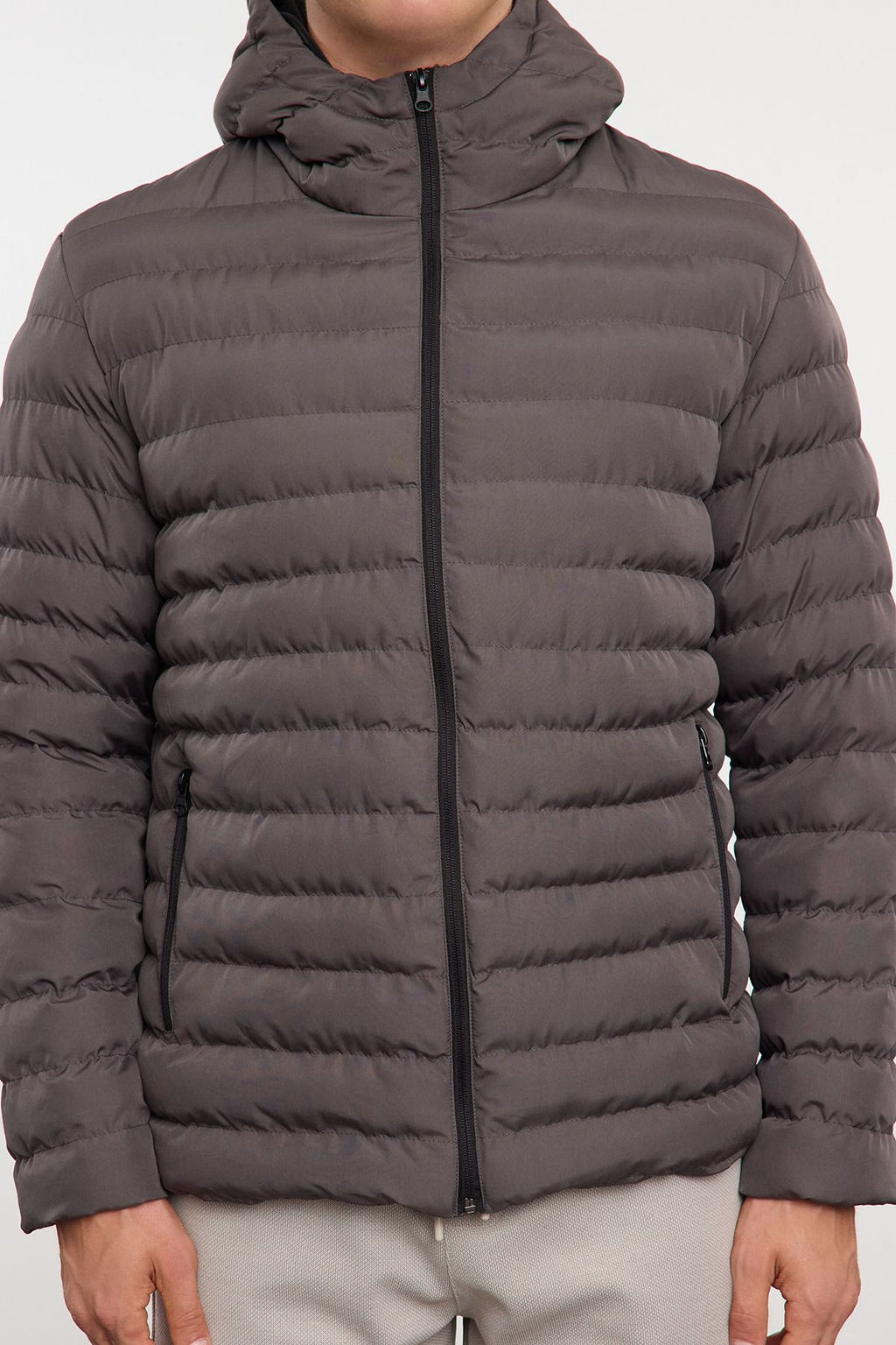 TRENDYOL MAN Antrasit Regular Fit Kapusonlu K?sl?k Mont TMNAW25MO00028 - Trendyolmilla фото 12