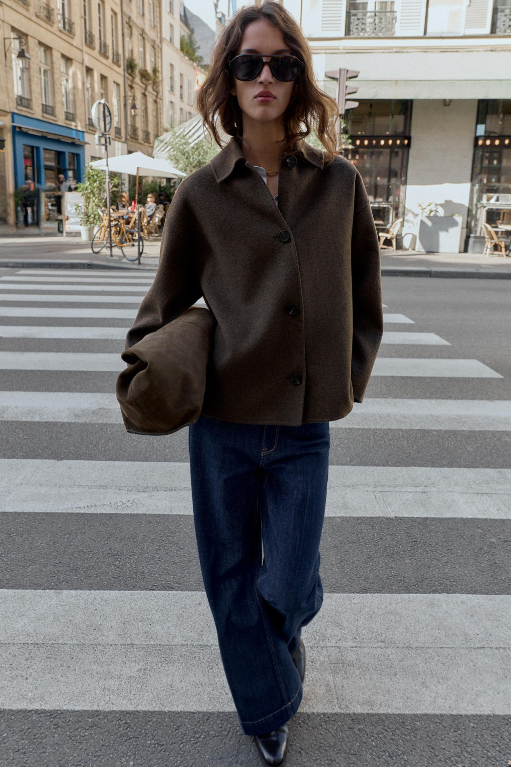WOOL COAT WITH FAUX FUR COLLAR - Zara фото 2