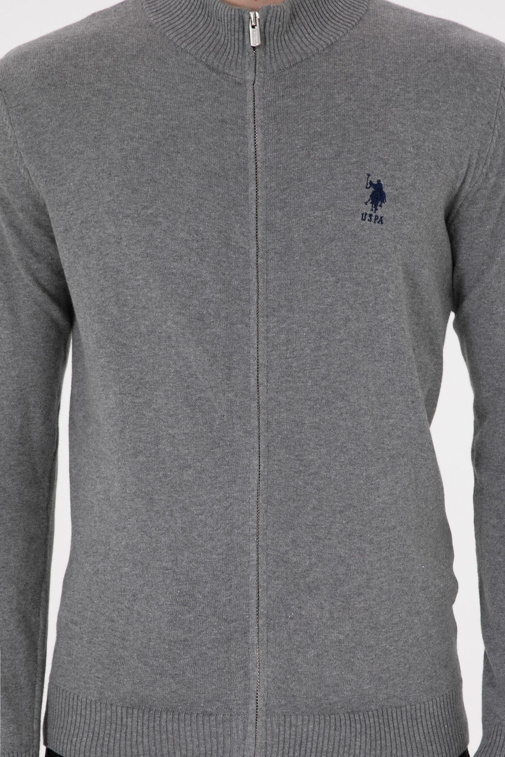 Мужской серый меланжевый базовый трикотажный кардиган Неожиданная скидка в корзине - U.s. polo assn фото 6