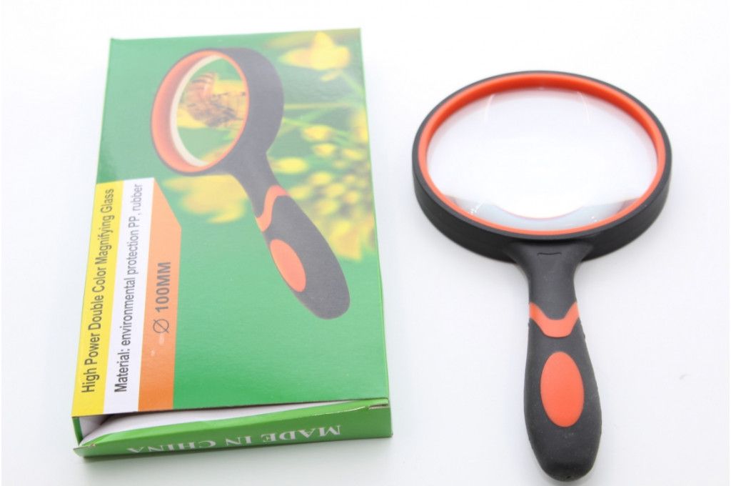 Лупа увеличительная 100mmХ4 чёрн-оранжевая