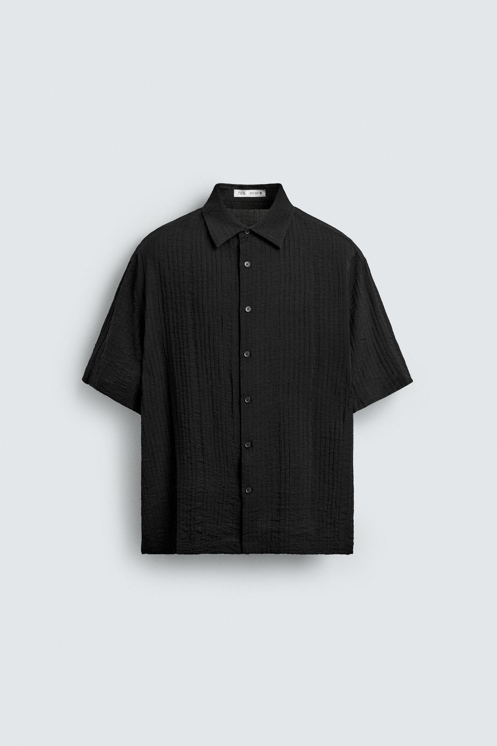 CAMISA FLUIDA ESTRUCTURA / Negro - Zara фото 7