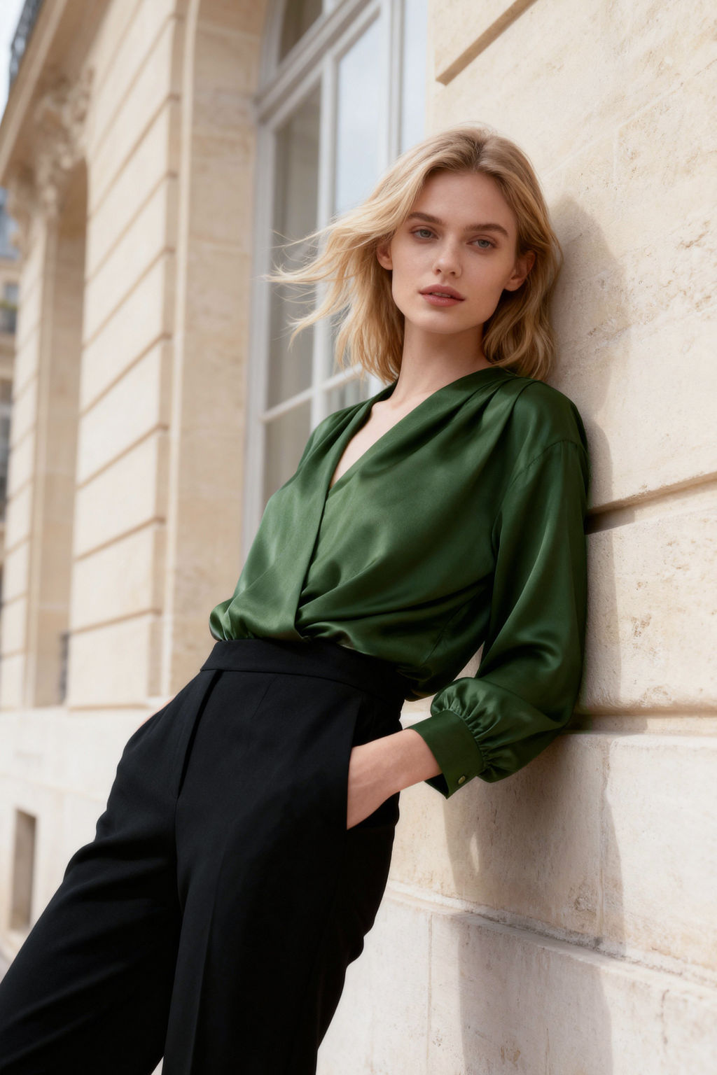 TRENDYOLMILLA Haki Saten Kumas Kruvaze Yaka Etek Ucundan C?tc?t Detayl? Dokuma Body TOFAW19BB0678  фото 17