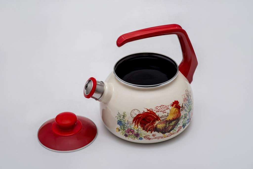 ЧАЙНИК СО СВИСТКОМ, БАКЕЛИТОВОЙ РУЧКОЙ ЗОЛОТОЙ ПЕТУШОК 2,5 Л - Metrot фото 2