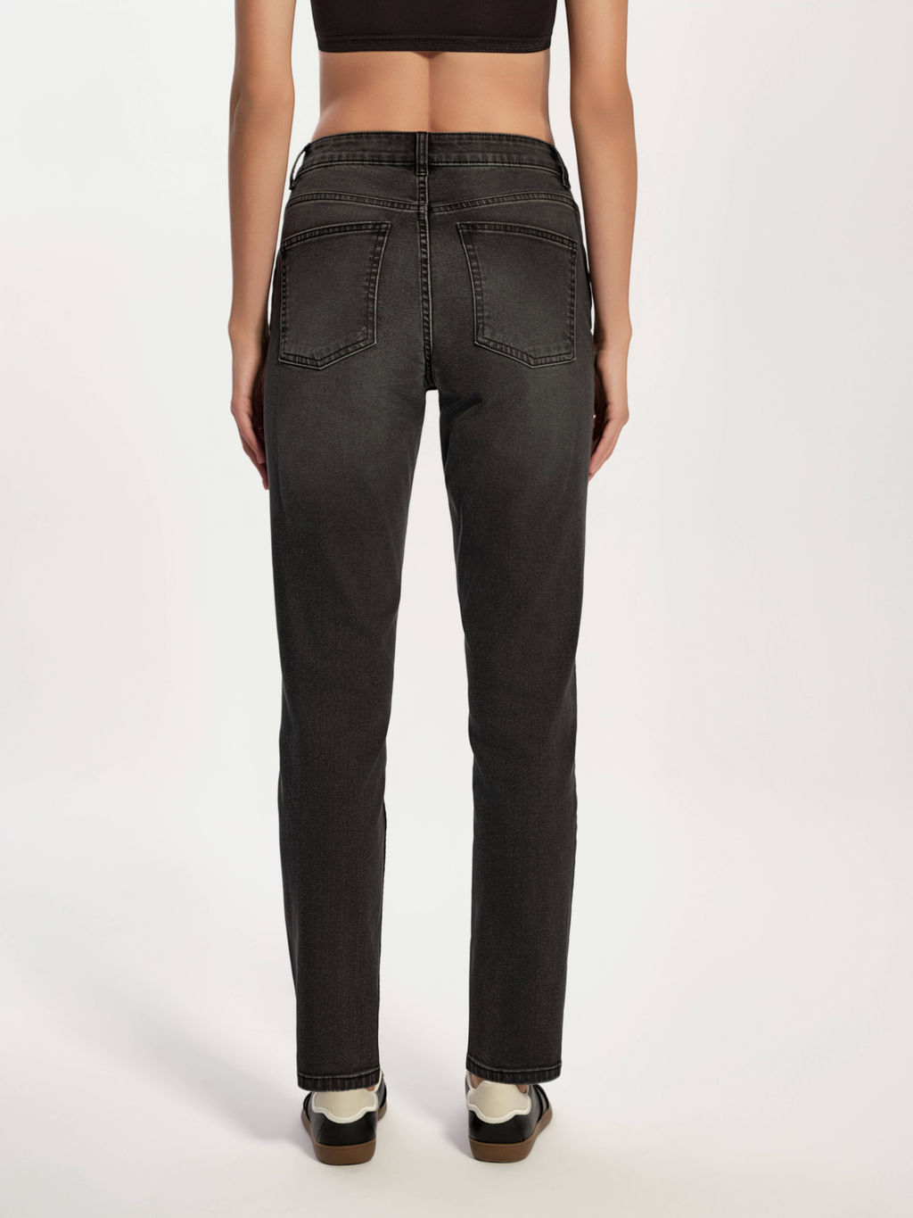 CONTE Чёрные джинсы Basic slim с эффектом потёртостей из eco-friendly денима CON-828 washed black - Conte elegant фото 6