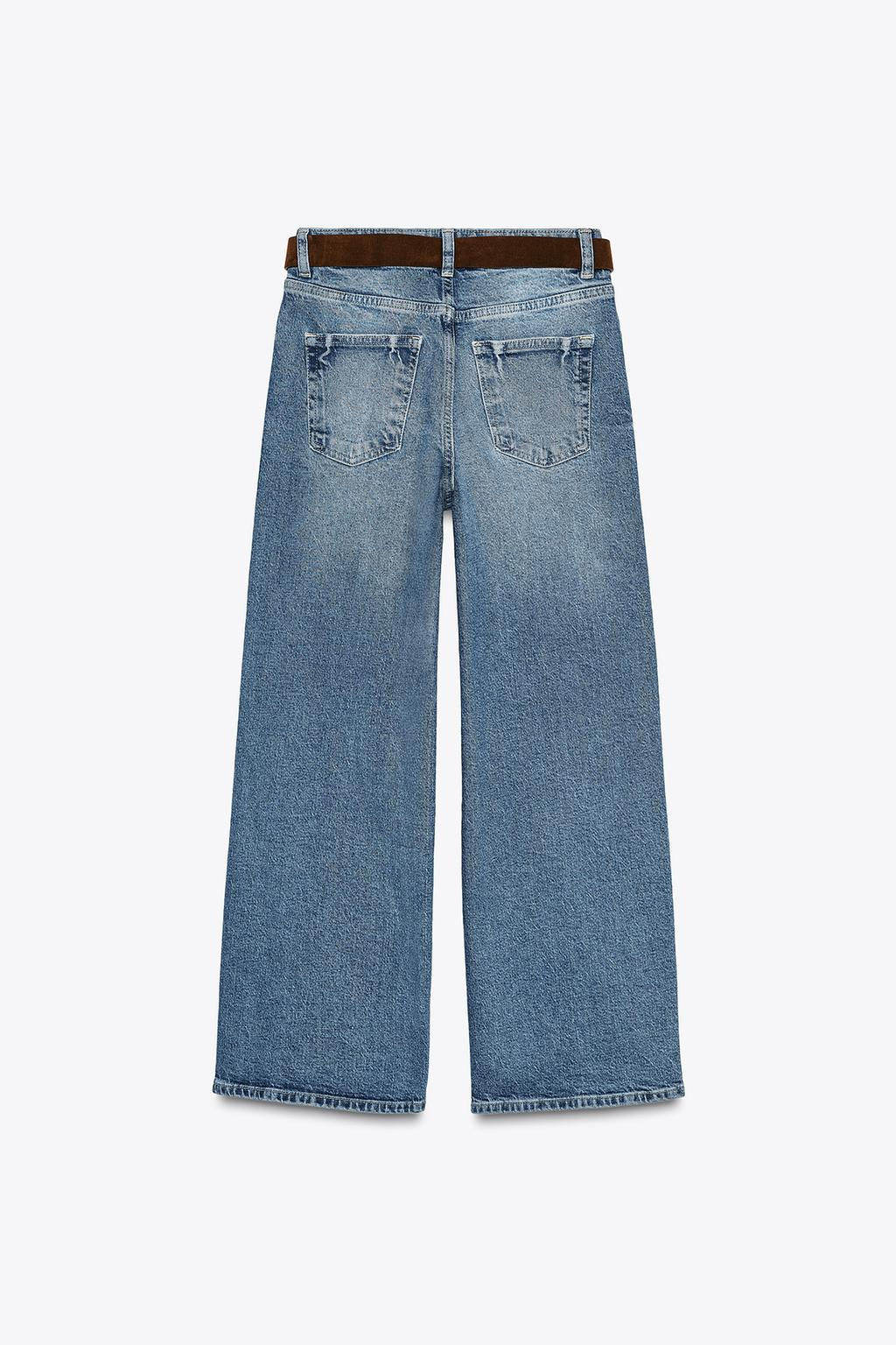 Z1975 HIGH-WAIST CULOTTE JEANS WITH BELT - Zara фото 18