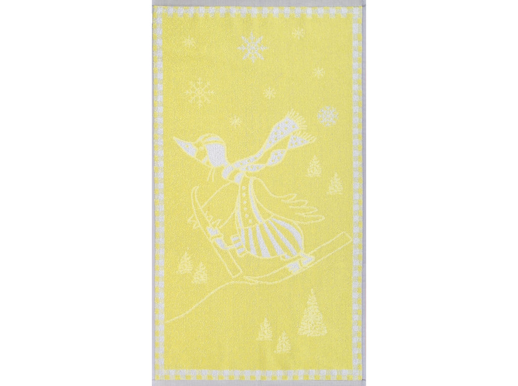 6с103.412ж1 Гусь-лыжник(лимонно-серый) Полотенце махровое 50х90см