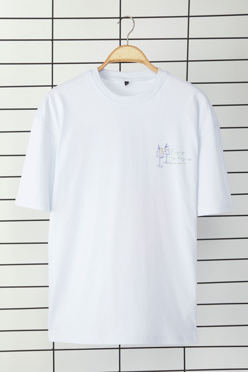 TRENDYOL MAN Beyaz Oversize/Genis Kesim S?rt Bask?l? %100 Pamuk Tok Kumas T-shirt TMNSS25TS00046 - Trendyolmilla фото 4