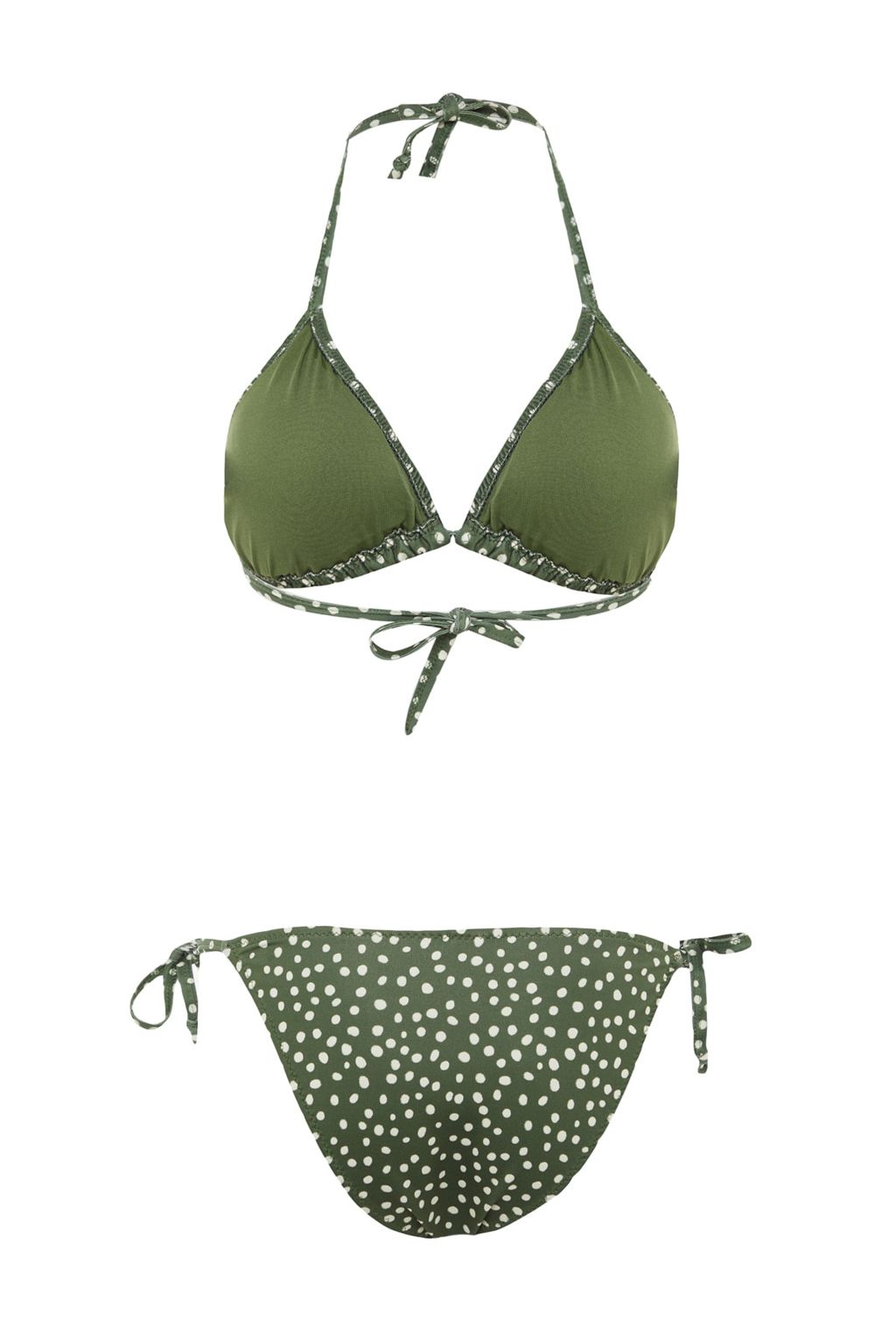 Puantiyeli Ucgen Baglamal? Bikini Tak?m? TBESS23BT00005