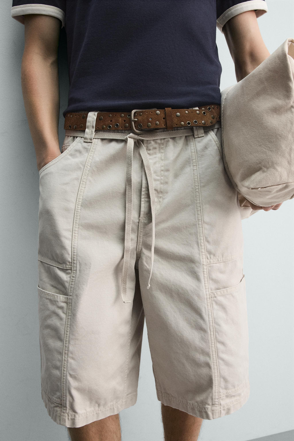 BERMUDA BAGGY FIT CINTUR?N / Piedra - Zara фото 5
