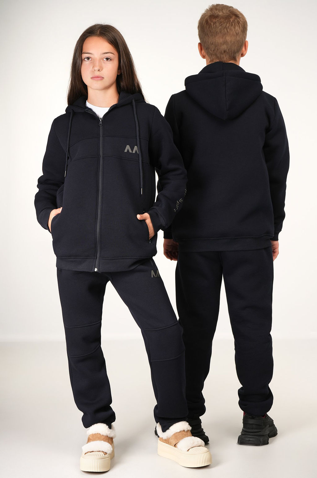 Теплый детский костюм из футера трехнитки с начесом Happyfox