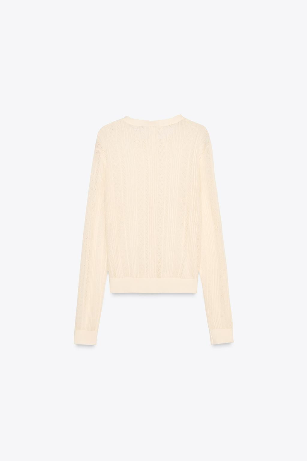 EXTRA-FINE POINTELLE KNIT CARDIGAN - Zara фото 5