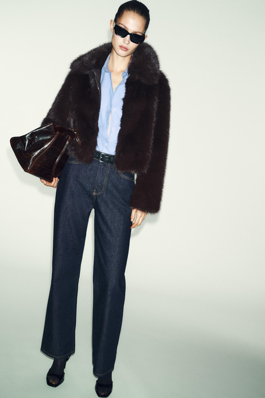 FAUX FUR COLLAR JACKET - Zara фото 12