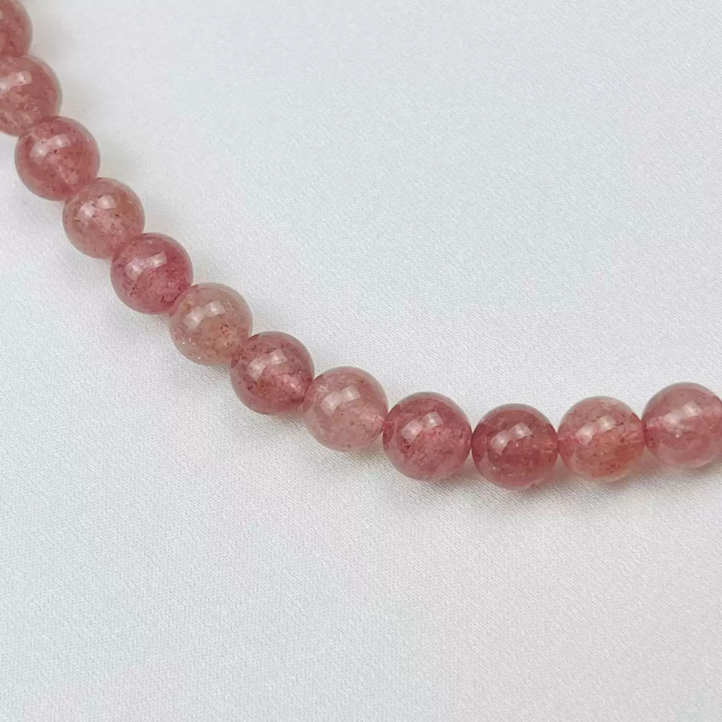 Бусы из Кварца клубничного (красный Авантюрин) 46 см +