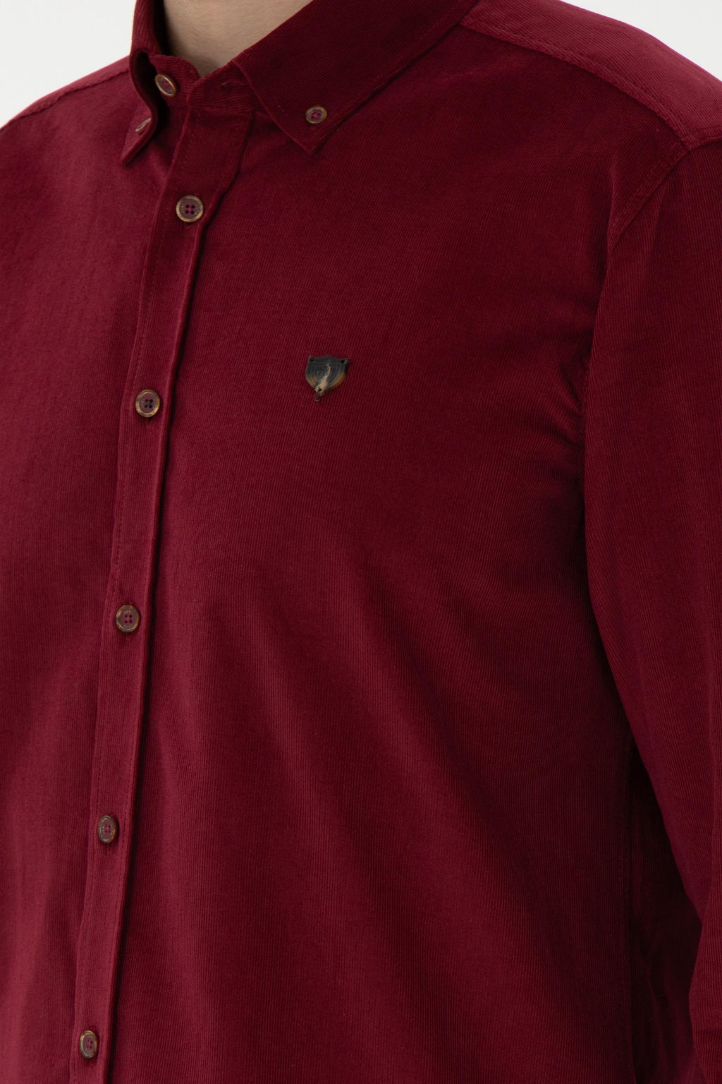 Мужская бордовая рубашка с длинным рукавом Неожиданная скидка в корзине - U.s. polo assn фото 7