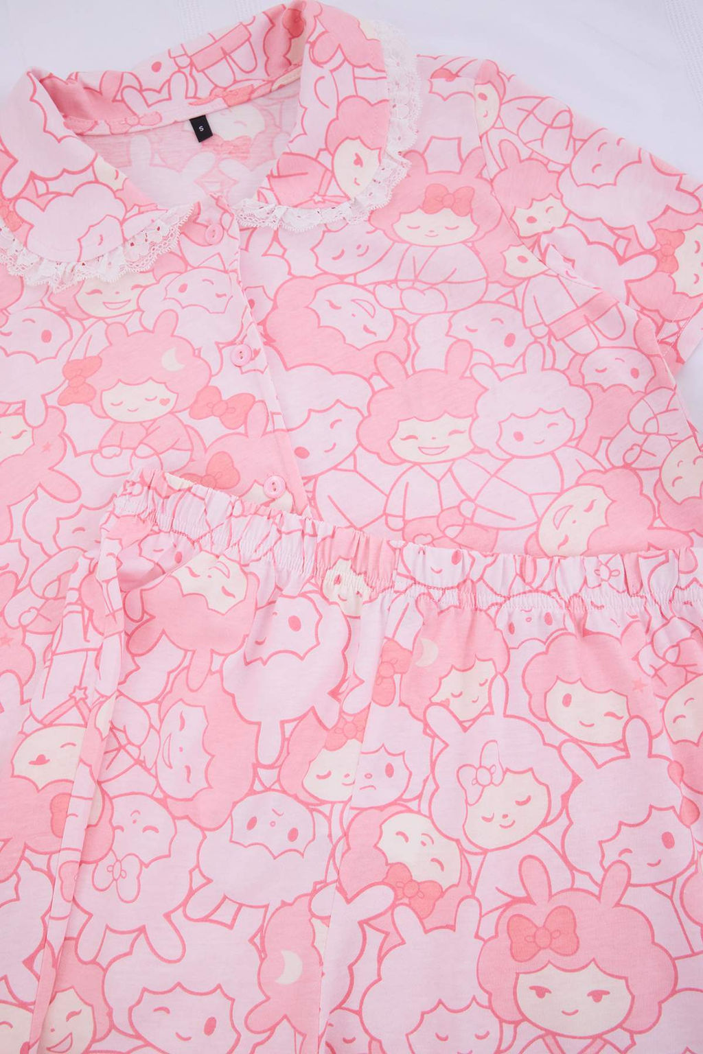 Pembe %100 Pamuklu Eglenceli Bask? Brodeli Orme Pijama Tak?m? THMSS26PT00150 - Trendyolmilla фото 7