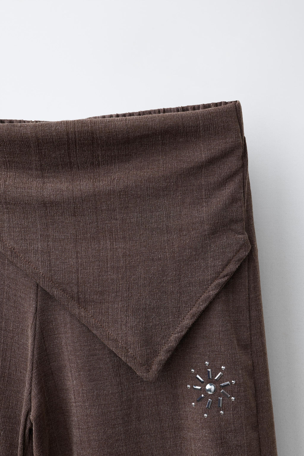 PANTAL?N WIDE LEG PAREO BOTONES / Marr?n - Zara фото 3