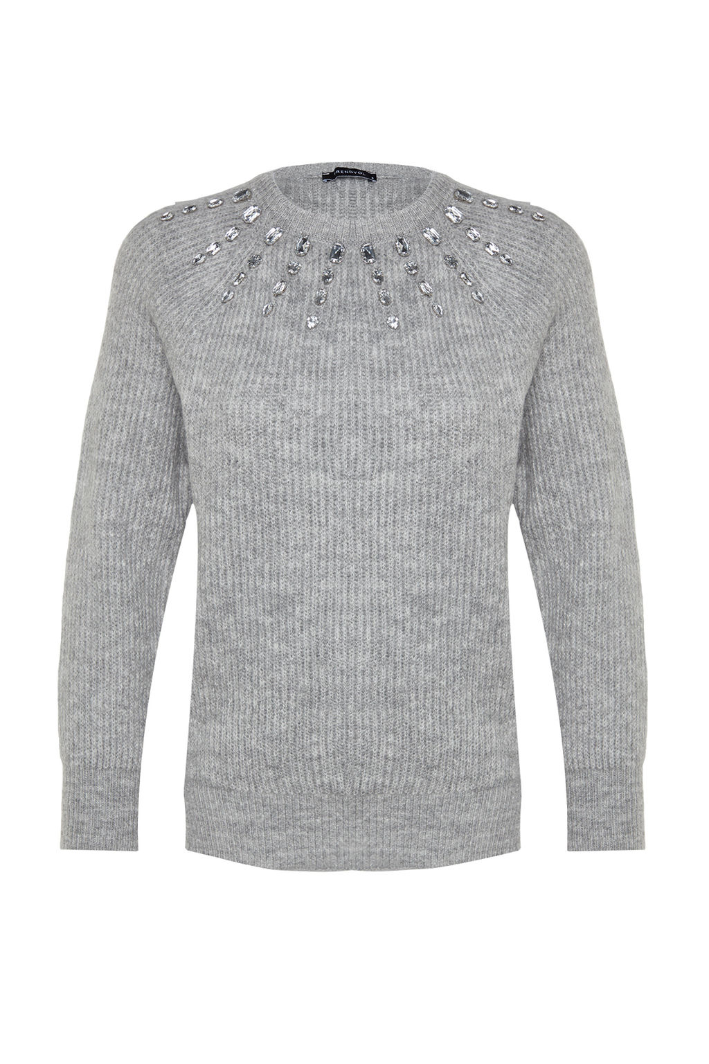 Ekru Yumusak Dokulu Mucevherli Triko Kazak TWOAW24KZ00685 - Trendyolmilla фото 20