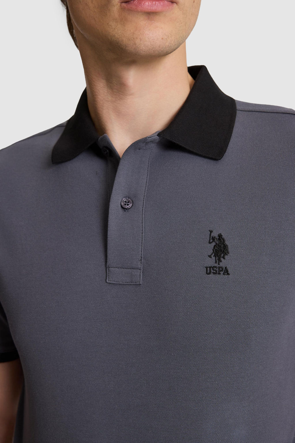 Erkek Antrasit Regular Fit Polo Yaka Basic Ti__rt - U.s. polo assn фото 6