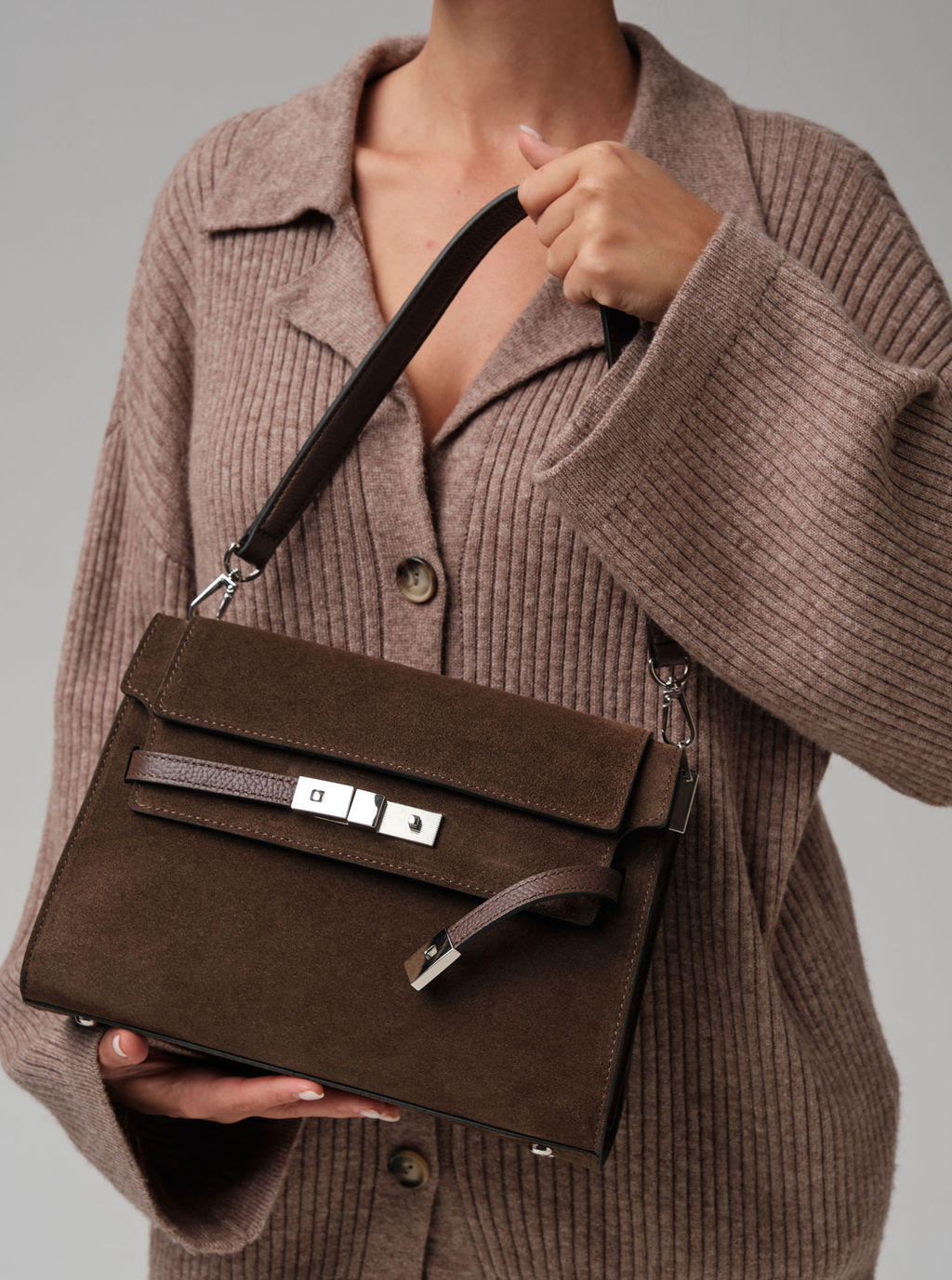 Замшевая сумка Rachel DBR 31361 кофе  фото 2