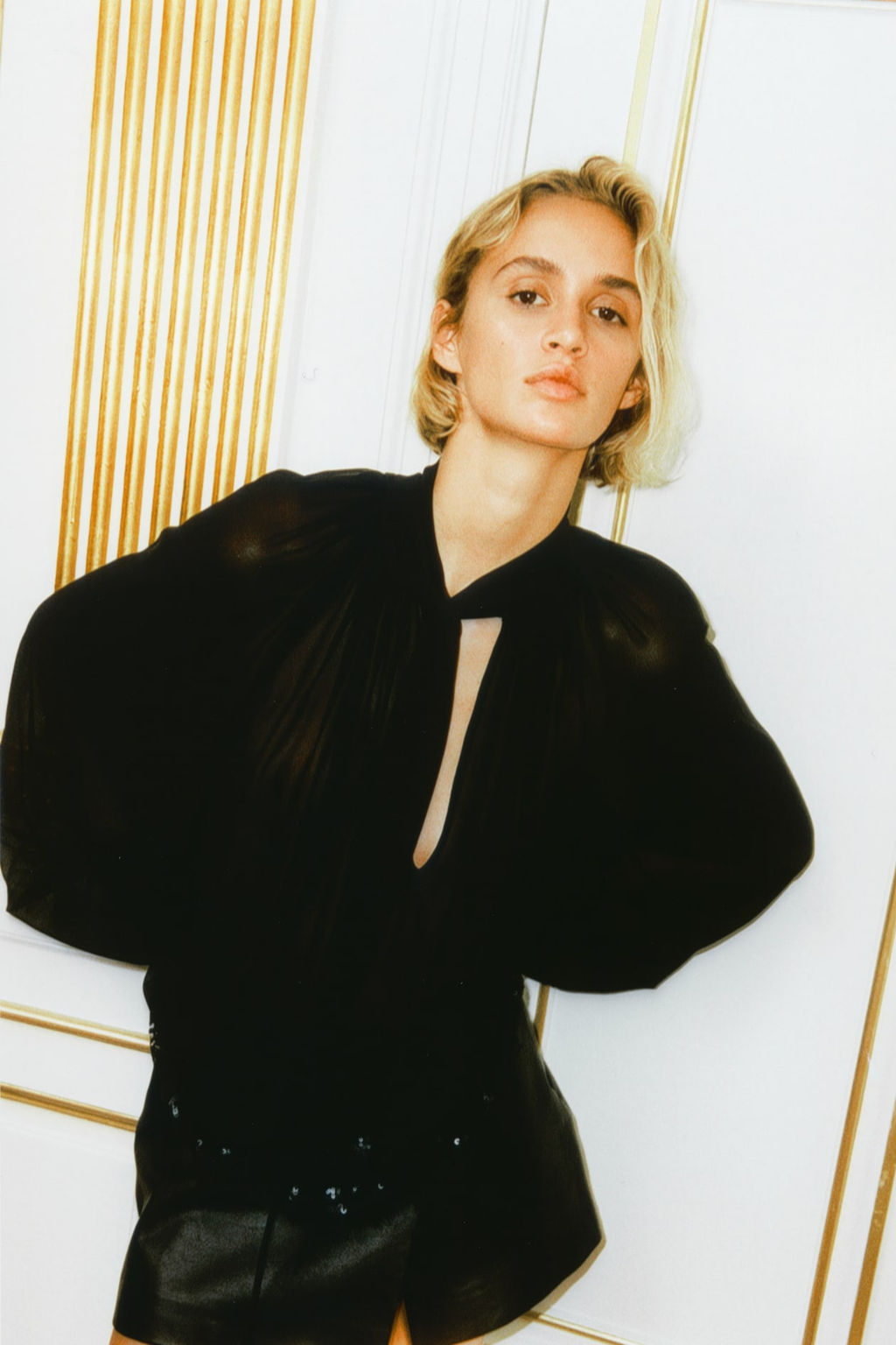 Blusa de gasa con lazada y lentejuelas - H&m фото 2