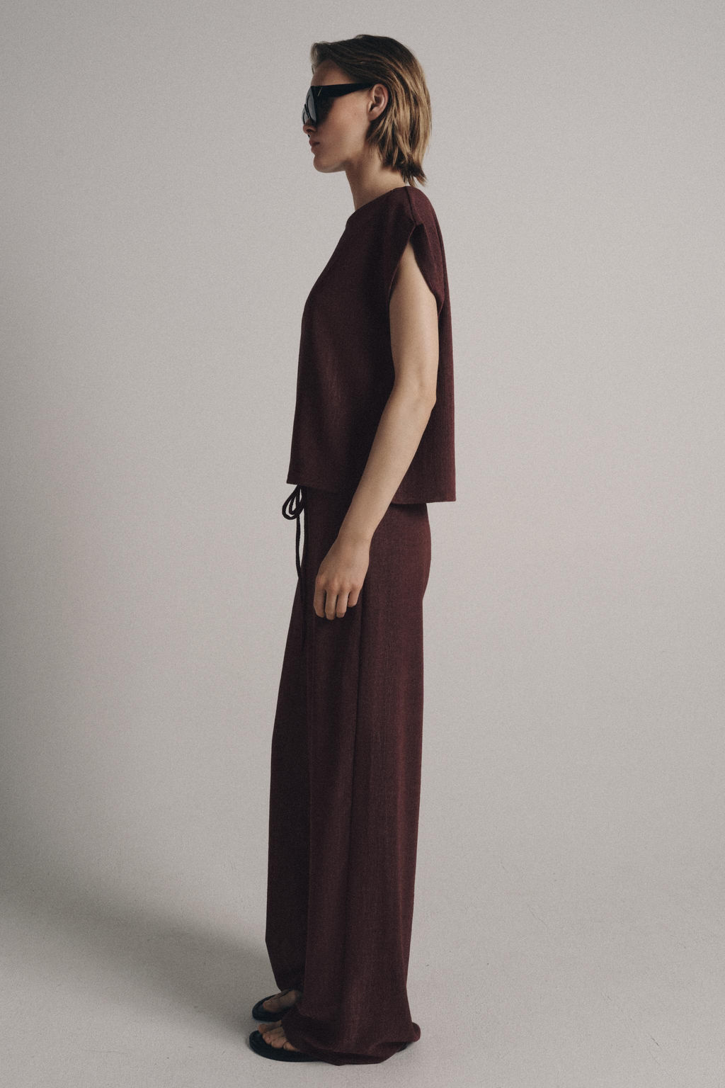 PANTAL?N R?STICO RECTO / Burgundy - Zara фото 3