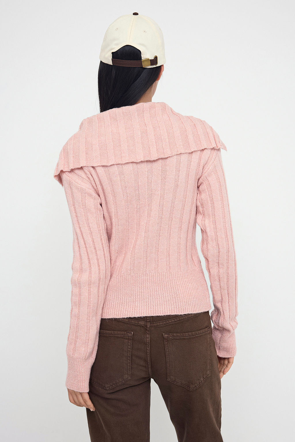 Teen Pembe Yumusak Dokulu Crop/K?sa Triko Kazak TWOAW26KZ00138 - Trendyolmilla фото 4