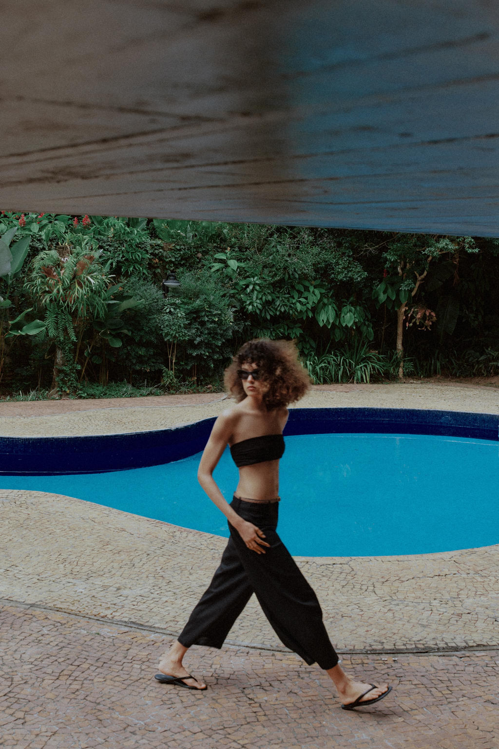 PANTAL?N CULOTTE CON LINO CINTUR?N TRENZADO / Negro - Zara фото 6