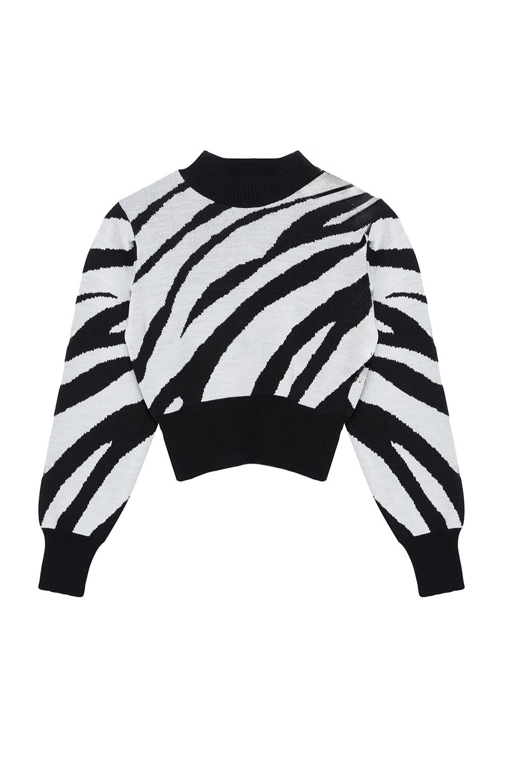 Zumrut Yesili Zebra Desenli Crop Triko Kazak TWOAW21KZ0010 - Trendyolmilla фото 22