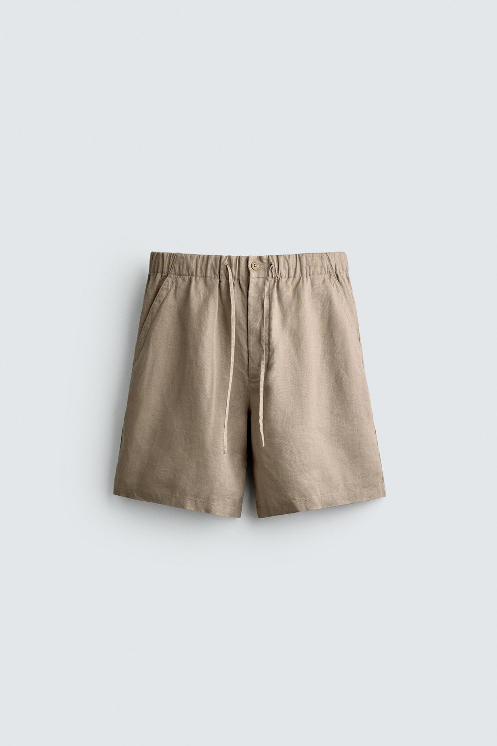 BERMUDA RELAXED FIT 100% LINO / Gris topo