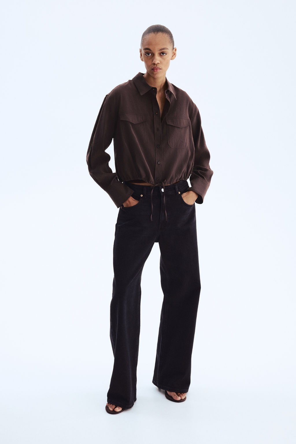 Camisa con cord?n de ajuste - H&m фото 4